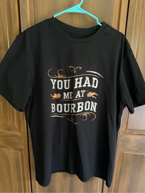 None Other - Men's Black 'You Had Me At Bourbon' Graphic Tee